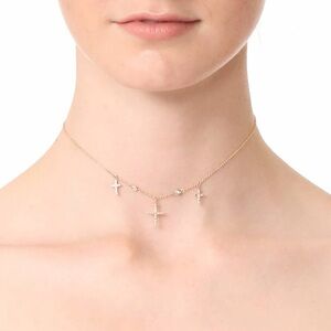 Jacquie Aiche Look Alike Triple Cross Choker Nacklace